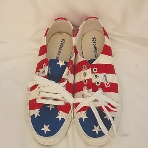 SUPERGA cotu 2750 39.5 flag USA stars & stripes 9 sneakers tennis shoes